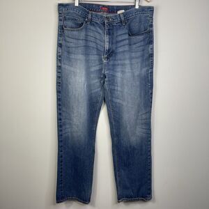 Sean John Jeans Mens 38X32 Blue Relaxed Hamilton Loose Straight Dark Wash Denim